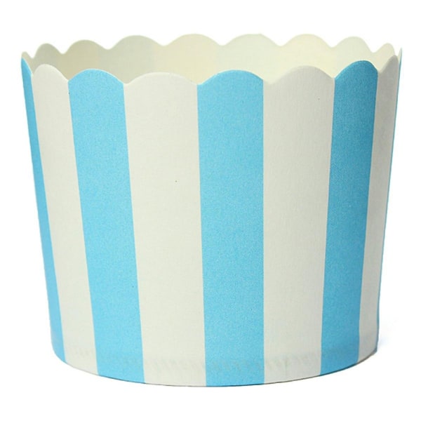 50 X Cupcake Paper Cake Case Bakning Cups Liner Muffins Dessert Baking Cup, blårandig Blue