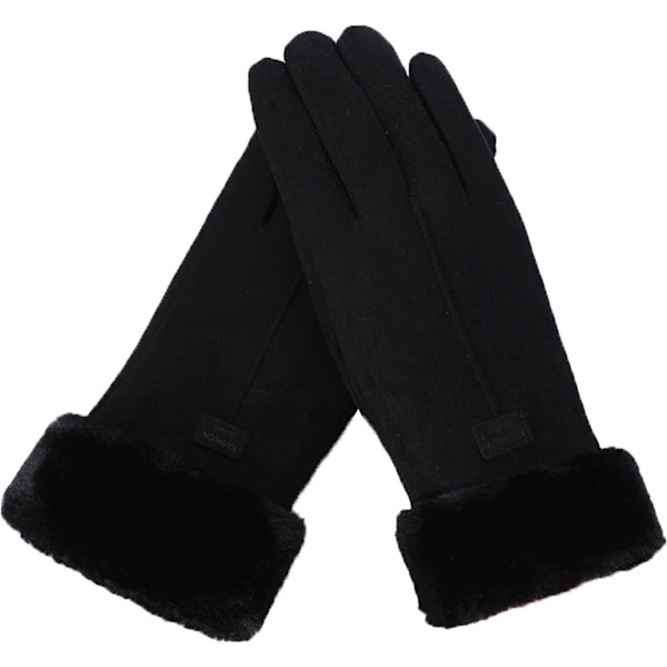 Sorte Touchscreen Handsker til Kvinder, One Size, Vinter med Juledesign[YJD]