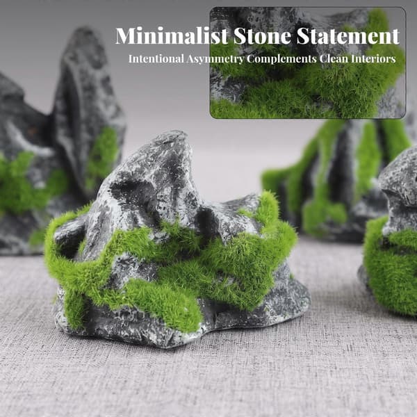 4 stk. kunstige sten med sten-look tekstur, miniaturesten, til [YJD] S Mountain Flocked