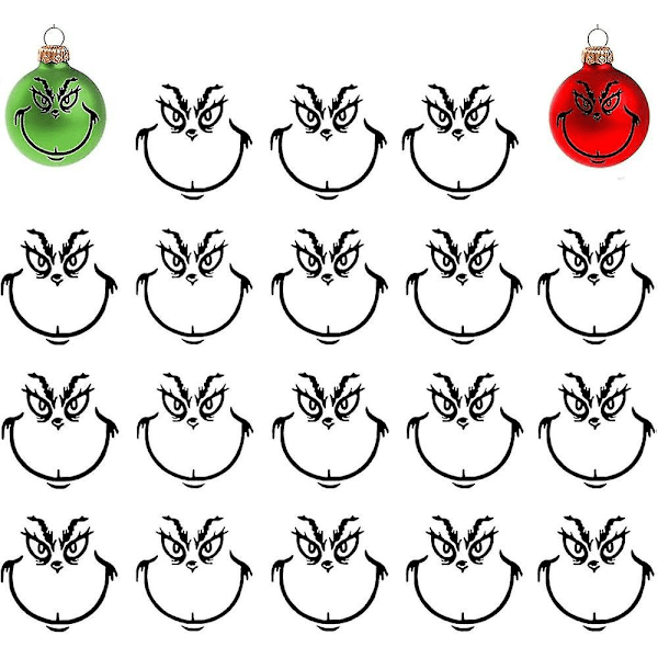 100 stk Grinch klistermærker til pynt Grinch ansigt klistermærker vinyl klistermærke