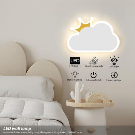 12W LED Vegglampe, Trefarget Skyform - 220V Hvit, Moderne Belysning til Barnerom[YJD]