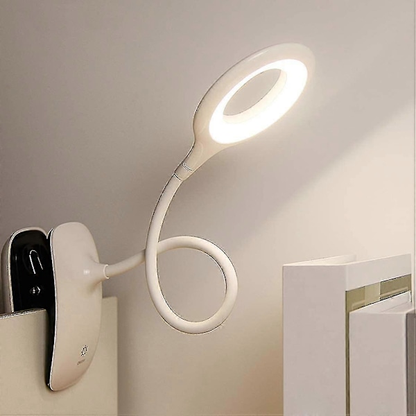LED Klips-på Læselampe Dæmpbar Øjenbeskyttelse Bordlampe White