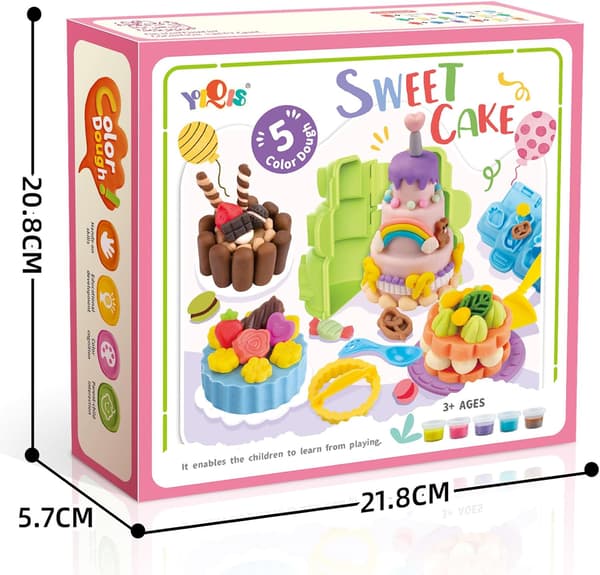 Play Doh sæt til børn 4-8 år med søde kagekreationer og 5 designs [YJD] Cake