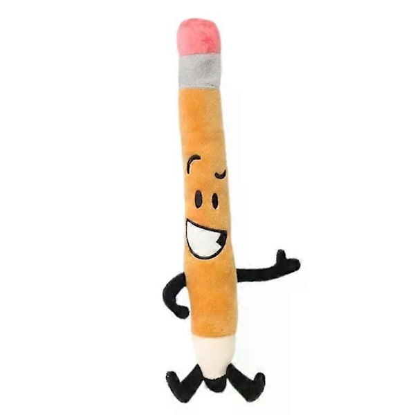 HaKeLai Ny BFDI Battle For Dream Island Plyschleksak Gosedjur Mjukt Djur X Siffror Blintz Block Markör Penna Häftapparat Pommes Frites Gåvor[YJD] Pencil 30cm