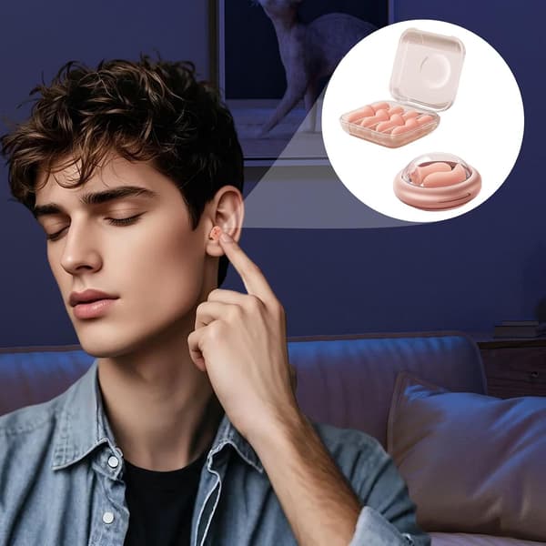 Støyreduserende ørepropper - Soveørepropper for søkende | Myk silikon med ergonomisk trippel flens, lydblokkerende beskyttelse, diskret[YJD] A
