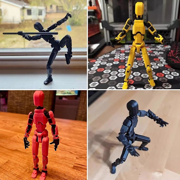 T13 Actionfigur, Robot Actionfigur, T13 Actionfigur 3D Printet Multi-Leddelt Bevægelig, 13 Actionfigur Dummy, Dekorationer til Actionfigurer (YJD)