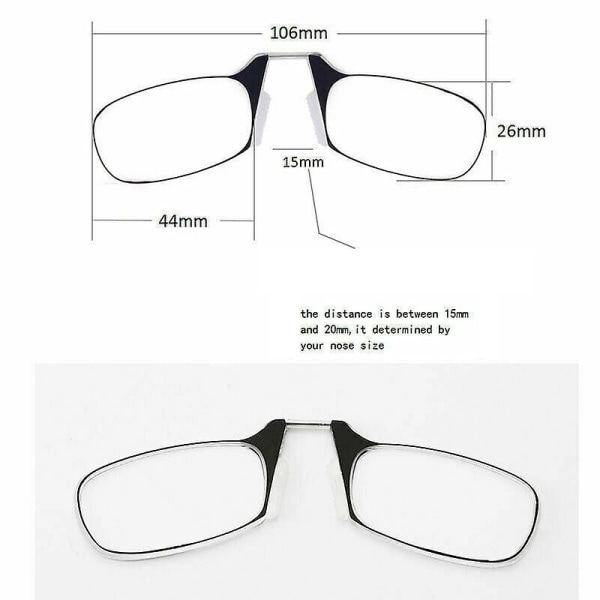 Thinoptics Mini lesebriller med etui, styrker øynene[YJD] 2