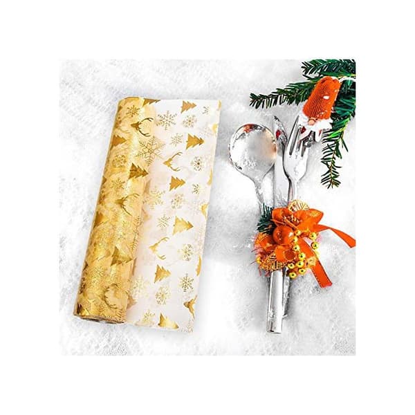 5m gullglitter julebordløper, borddekorasjon til bryllup, nattverd, bursdag, champagne, gull (YJD)
