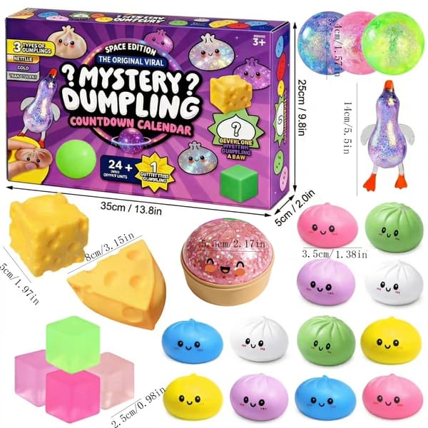 Squishy Dumpling 2026 Julekalender Mysterieboks 24 Dager for Stresslindring[YJD]