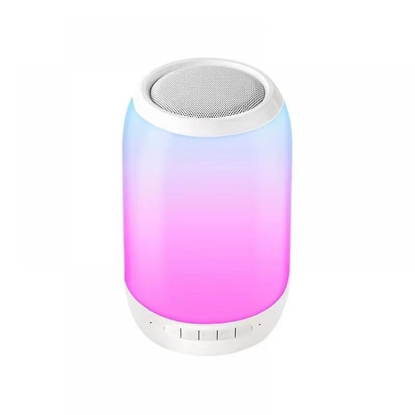 Bluetooth-kaiutin valoilla, väriä vaihtavat kannettavat langattomat kaiuttimet, 6 väriä LED-valaistusteemaa, TF-kortti (valkoinen)