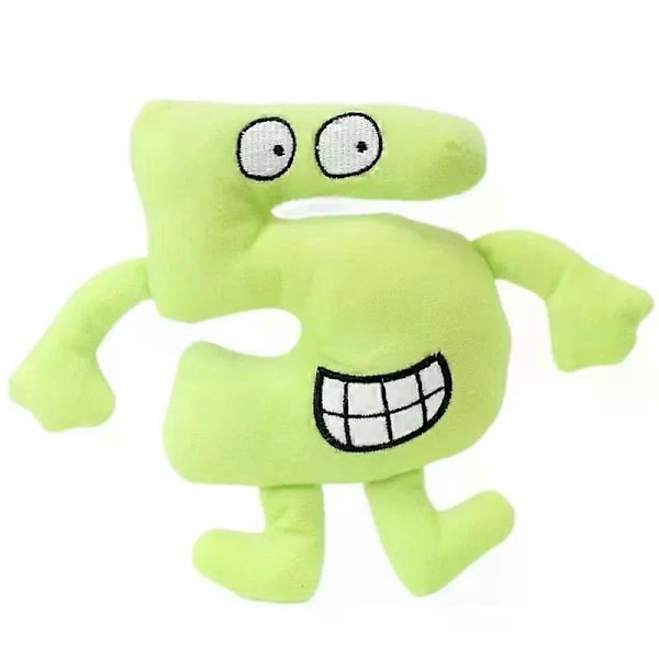HaKeLai Ny BFDI Battle For Dream Island Plyschleksak Gosedjur Mjukt Djur X Siffror Blintz Block Markör Penna Häftapparat Pommes Frites Gåvor[YJD] Number Five 17cm