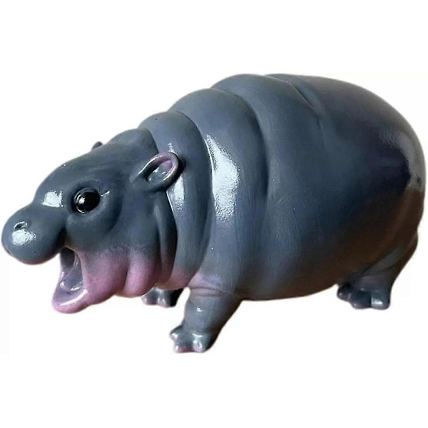 Moo Deng Leke, Moo Deng Flodhest, Hoppende Gris Flodhest Statue, Flodhest Resin Figur