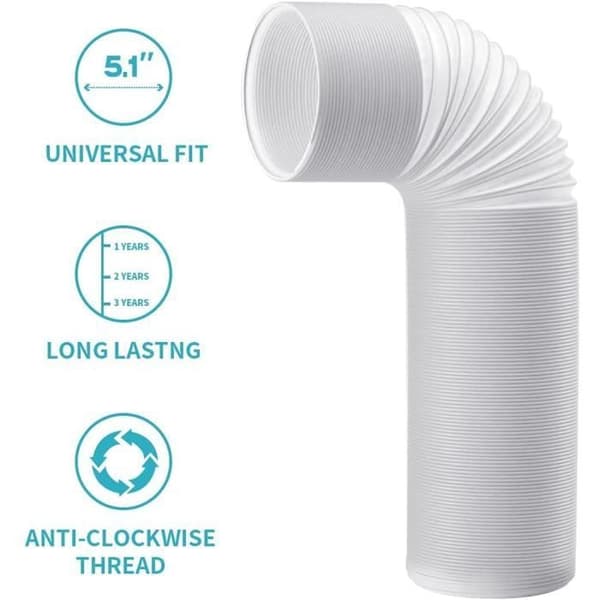 Bärbar luftkonditioneringsslang - Förlängningsslang för frånluft - Polypropen - Diameter: 13 cm - Längd: 2 m (YJD)