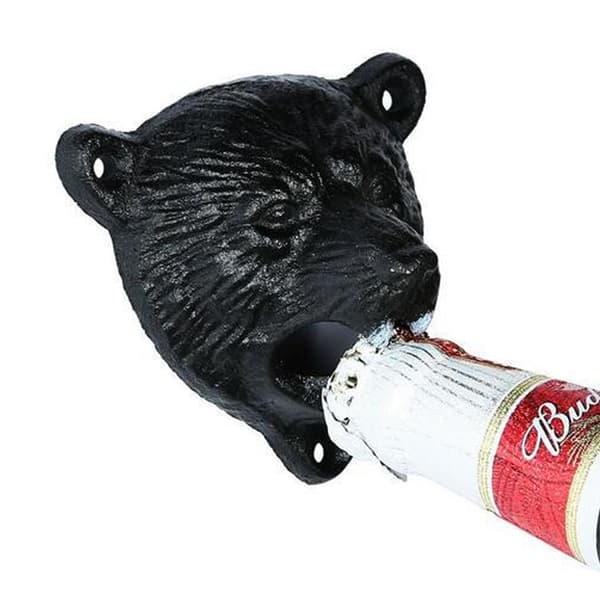 Grizzlykarhun leukakiinnike metallipullolle [YJD]