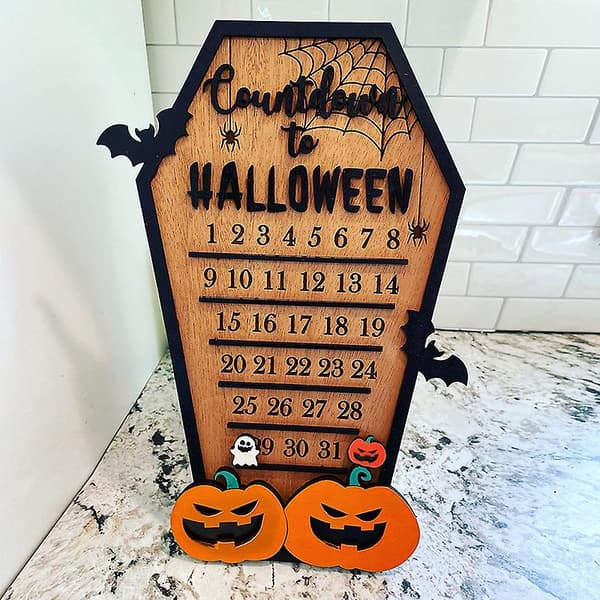 Halloween Adventskalender Træ Nedtælling Til Jul Indretning Horror Ornamenter[YJD] White 1pc