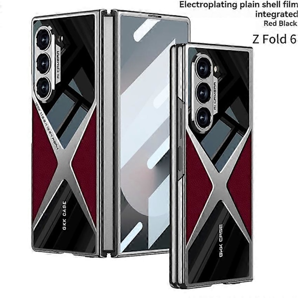 Telefonfodral Vikbart Pläterat Supersonic Fodral Integrerat Skal-Membranskydd för Samsung ZFOLD 6[HK] Red Black