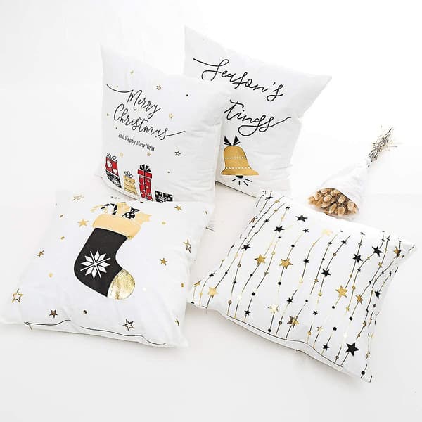 Julkuddfodral 45 x 45 cm, set om 4 - Julserie prydnadskuddfodral[YJD]
