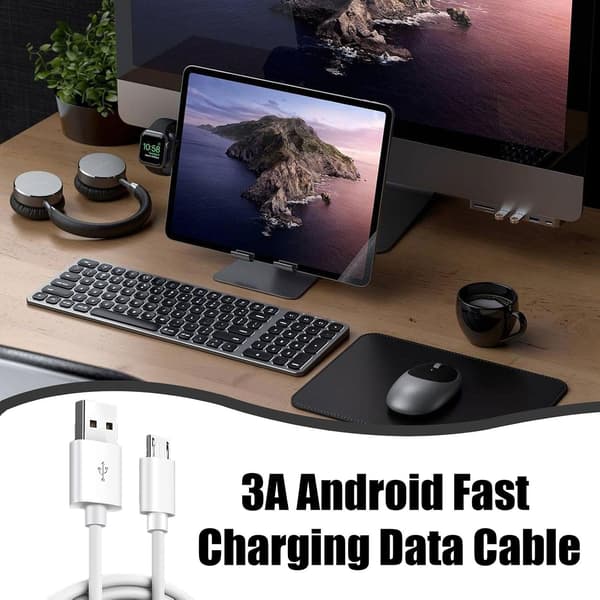 USB B hurtigladekabel - 3A 3m datakabel for digitale enheter | Høyhastighetskabel med forsterkede kontakter, lang ladeledning for [YJD]