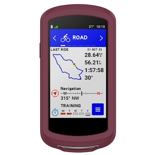 Reptålig mjukt silikonfodral för Garmin Edge 1040, skyddande fodral för cykel GPS-dator (YJD) Wine red Style A