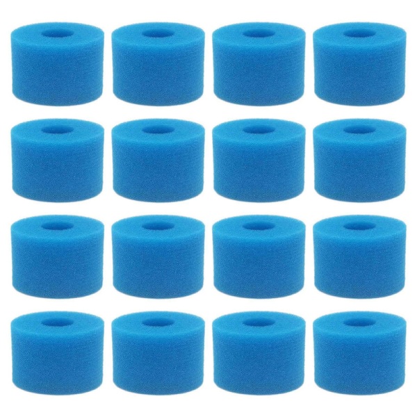 16st för Pure Spa Återanvändbart tvättbart skumbadbadfilter S1 typ blue