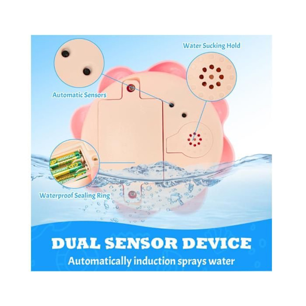Badeleker med blekksprut, vannleke med blekksprut, badeleker for barn med 4 spraymoduser, alder 1-3 [YJD]