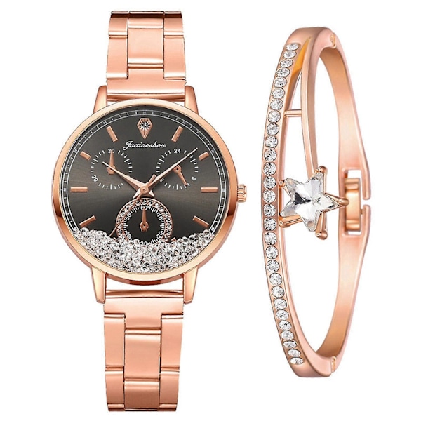 Damklocka Lyx Roséguld Klockor Dam Casual Klocka Med Armband Smycken[HK]