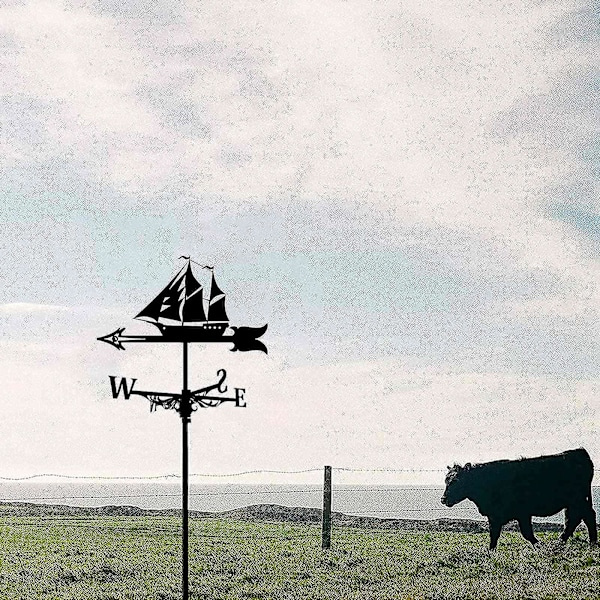 Retro segelbåt vindspel för utomhusbruk[YJD]