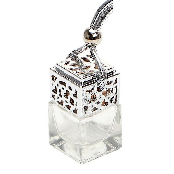 Tom Glasflaska För Diffuser Backspegel Prydnad Bil Hängande Parfym[YJD] Silver 1pc