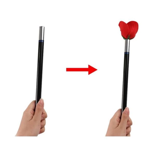 Tryllestav til begyndere, kunstig roseblomst til trylletricks og sceneshows[YJD]