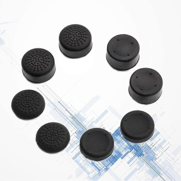 8 stk. silikone joystick-kapper til Switch-controllere [YJD] Black 8pcs