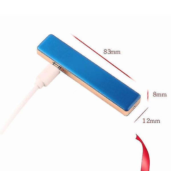 Elektrisk Tändare USB Uppladdningsbar Flamfri Vindtät Slim Design Med USB-Kabel SX[YJD] Silver