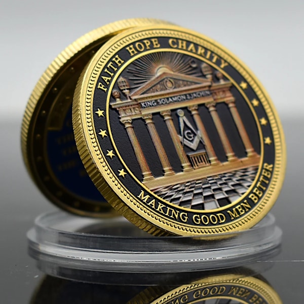 2024 Uusi Veljeskunnan Muistomitali Metallinen Vankka Vapaamuurarimitali Haastekolikkokokoelma Joululahja (YJD) Silver-1pc
