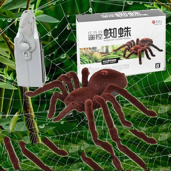 Barnpresent Fjärrkontroll Läskig Krypande Mjuk Plysch Spindel Infraröd RC Tarantula Leksak[HK]
