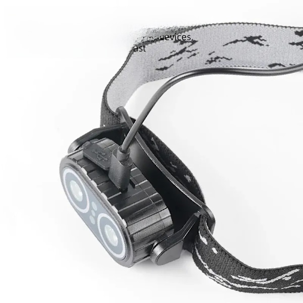 Mini Ladeskallhodelys med Kraftig Sensor, USB Hodelykt, LED Hodelykter, Camping Søkelys black WHITE