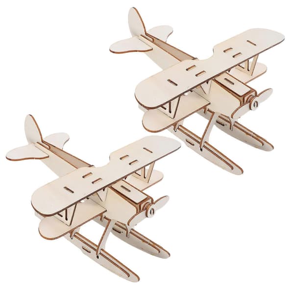 DIY Flygplansmodell Träflygplan Glidflygplanssats för dekoration 2 st [YJD]