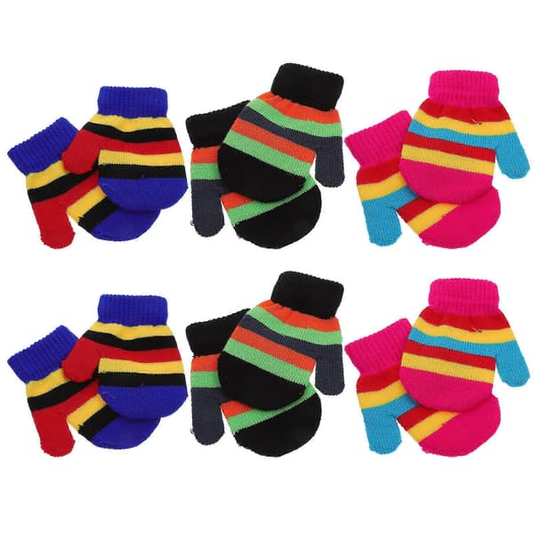 Varme strikkede handsker til børn, 12 par, vinterhåndbeskyttelse [YJD] Assorted Color 13.5X6.5CM