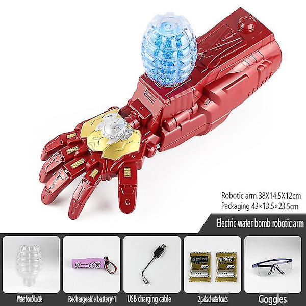 Elektrisk Iron Man Arm Launcher Blaster Splatter Arm Gun Legetøj (YJD) Deluxe Edition