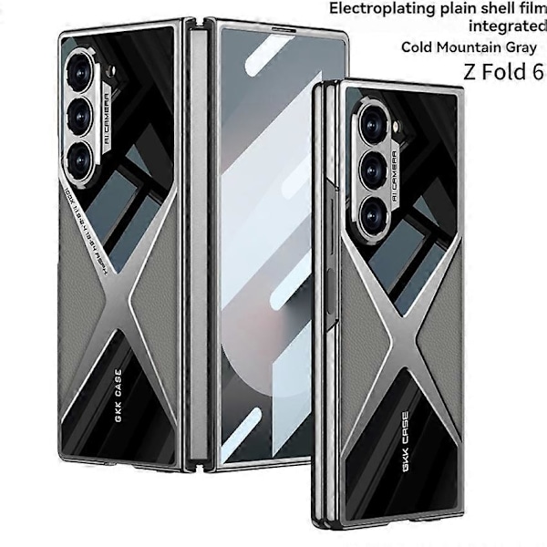Telefonfodral Vikbart Pläterat Supersonic Fodral Integrerat Skal-Membranskydd för Samsung ZFOLD 6[HK] Cold Mountain Gray