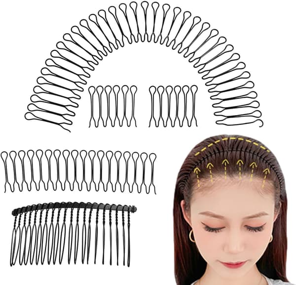 Usynlige hårstylingkammer - Bølgete U-formede pinner for brudelooks | Legeringsmateriale med sikkert grep, lett hårfestetilbehør 5 piece set