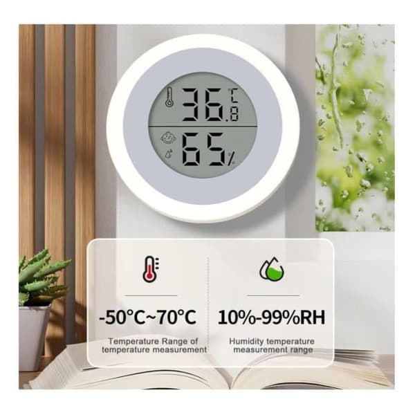 Indendørs termometer - Mini - Med højpræcisions digital sensor - Plast - Hvid [YJD][YJD]