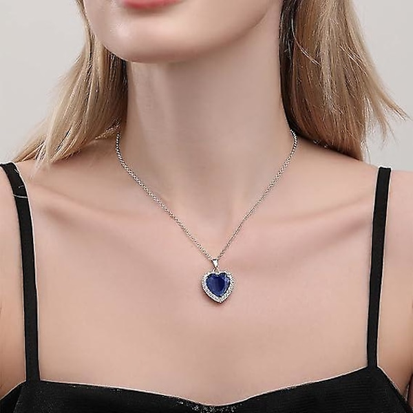 \"Heart Of The Ocean Halsband, Ailuor Silver Halsband Hängen Smycken Mors Dag Present\"[HK]