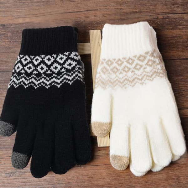 Vinter Unisex Mjuka Stickade Pekskärms SMS Smartphone Varma Handskar för Par [YJD] grey