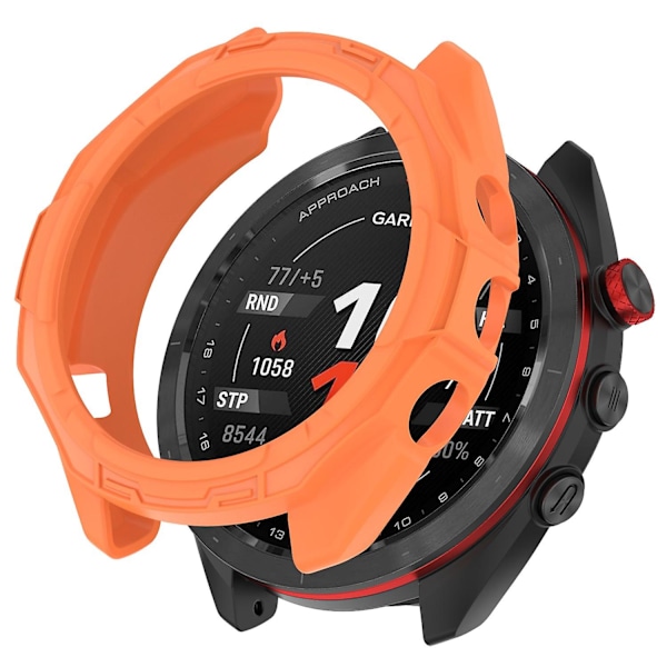 Beskyttende klokkeveske for Garmin Approach S70 47mm, ripebestandig TPU hul beskyttelse [HK] Style A Garmin Approach S70 47 Orange