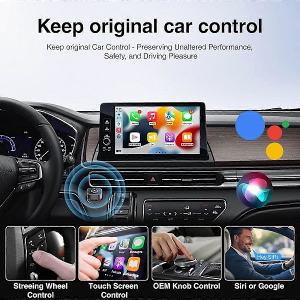 Ny trådløs CarPlay/Android Auto-adapter til Android iPhone bilforbindelsesboks kablet til trådløs Smart AI-boks USB-dongle Plug And Play Un[YJD]