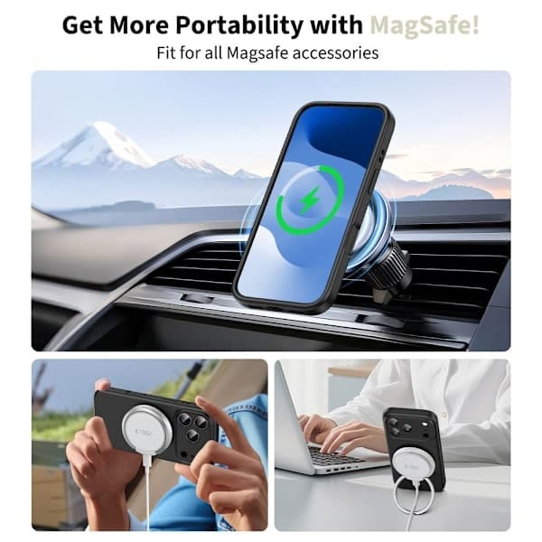iPhone 17 Pro Silikondeksel Magnetisk Svart[YJD]