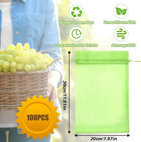 Fruktskyddspåsar 100-pack 30x20cm[YJD]