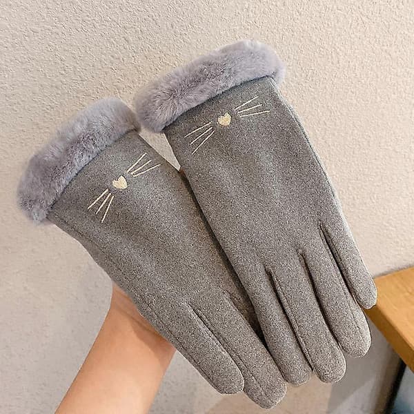 A56 Varma Touch Screen Plus Sammet Tjocka Anti-Kalla Ridhandskar[YJD] Gray A56 Gray