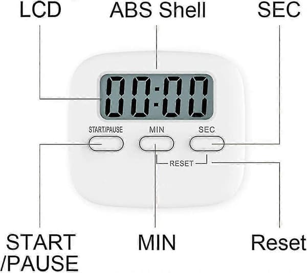 Kjøkkentimer med nedtelling og høy alarm [YJD]