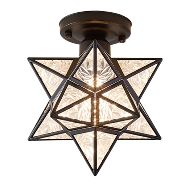 Loftlampe Femtakset Stjerne Loftlampe Gang Gang Balkon Små Lamper Jern Kunst Lampe Black Frosted