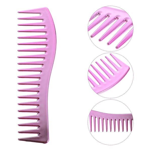 Frisörkam med breda tänder för män, 5-pack rosa set [YJD]